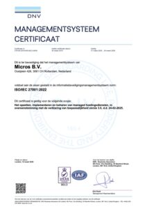 ISO 27001 gecertificeerd